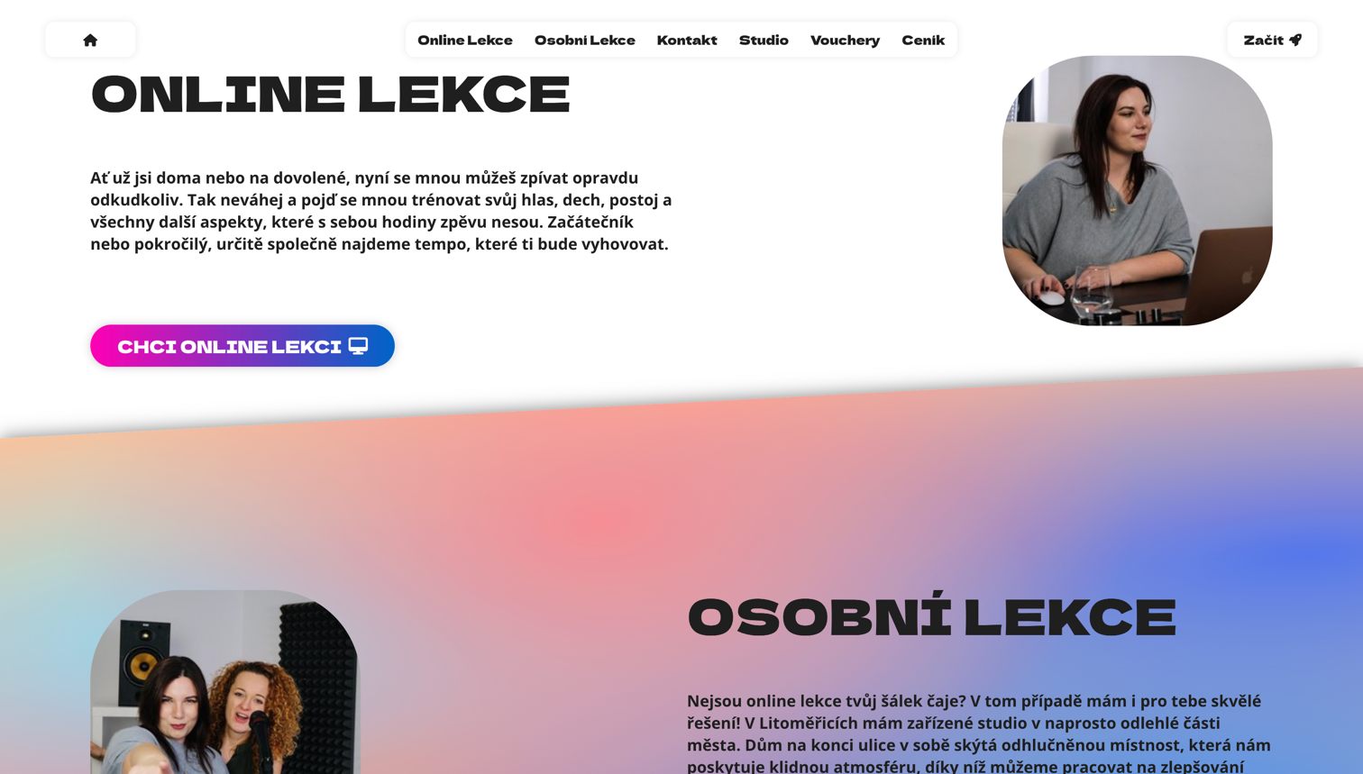 Lekce Zpěvu Website